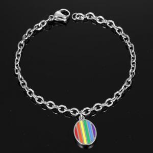 PB-006 Stainless steel Gay&Lesbian Rainbow Jewelry Chain Bracelet